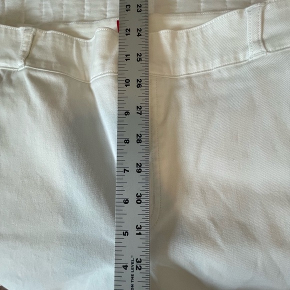 SPANX Stretch Twill Cropped Wide Leg Pant White Womens Sz XL Pull On Flared - Picture 10 of 16
